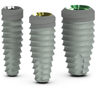 Tailles des implants Tapered Plus